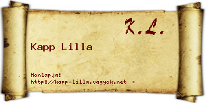 Kapp Lilla névjegykártya